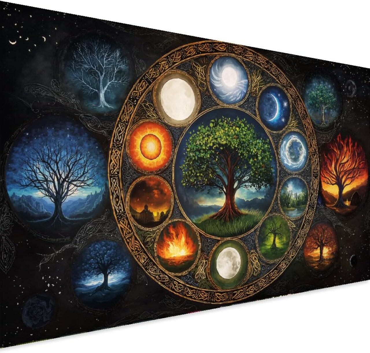 5D Large Tree of Life Moon Diamond Painting Kit for Adults – Full Drill Crystal Rhinestone DIY Art, 27.5 x 15.7 Inch Home Wall Décor